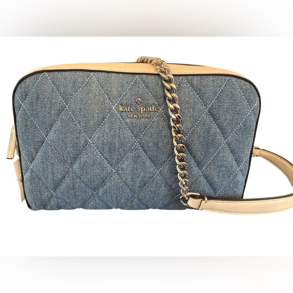KATE SPADE Mini Camera Bag Carey Denim w Chain Strap NWT💙
